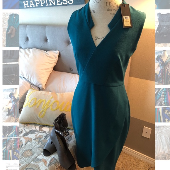 Rachel Zoe Teal Tulip-hem dress - Picture 6 of 8